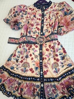 Farm Rio Floral Pink & Cream women’s dress